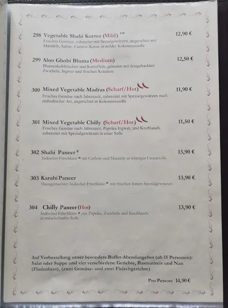 menu 2 of Restaurant House of India