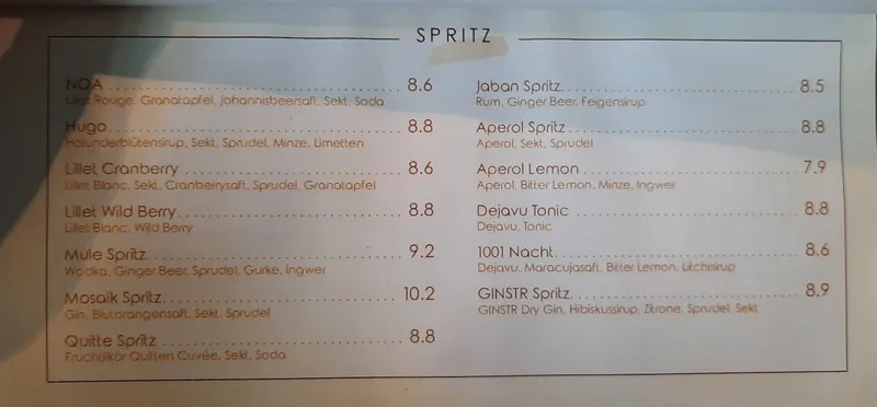 menu 2 of NOA Restaurant / Frühstück