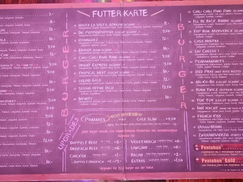 menu 0 of Taste my Burger