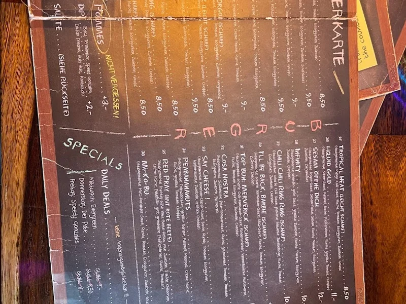 menu 2 of Taste my Burger