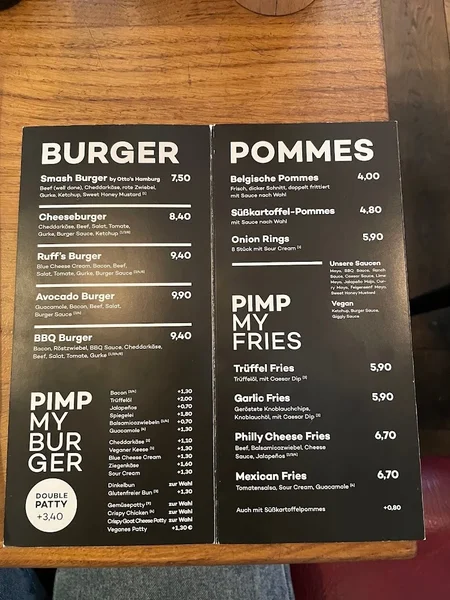 menu 0 of Ruff's Burger & BBQ Schwabing Restaurant