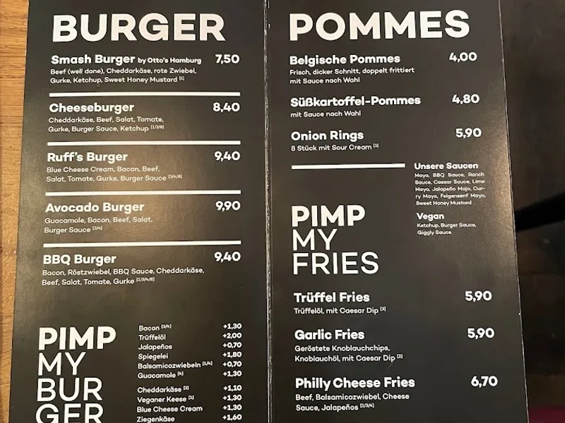 menu 0 of Ruff's Burger & BBQ Schwabing Restaurant