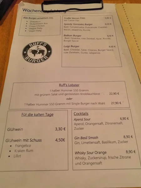 menu 1 of Ruff's Burger & BBQ Schwabing Restaurant