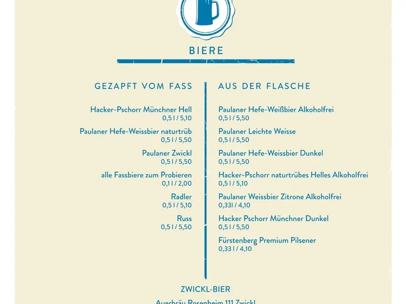 menu 0 of ZWICKL - Gastlichkeit am Viktualienmarkt