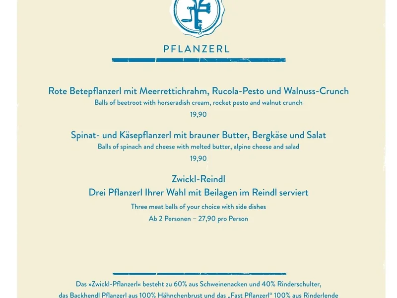 menu 1 of ZWICKL - Gastlichkeit am Viktualienmarkt