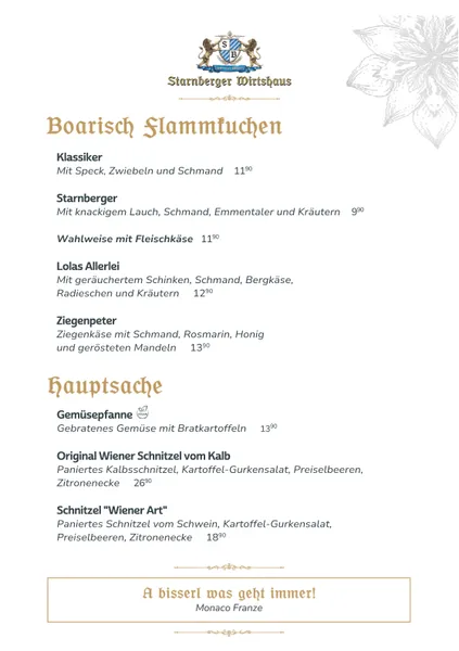 menu 0 of Starnberger Wirtshaus