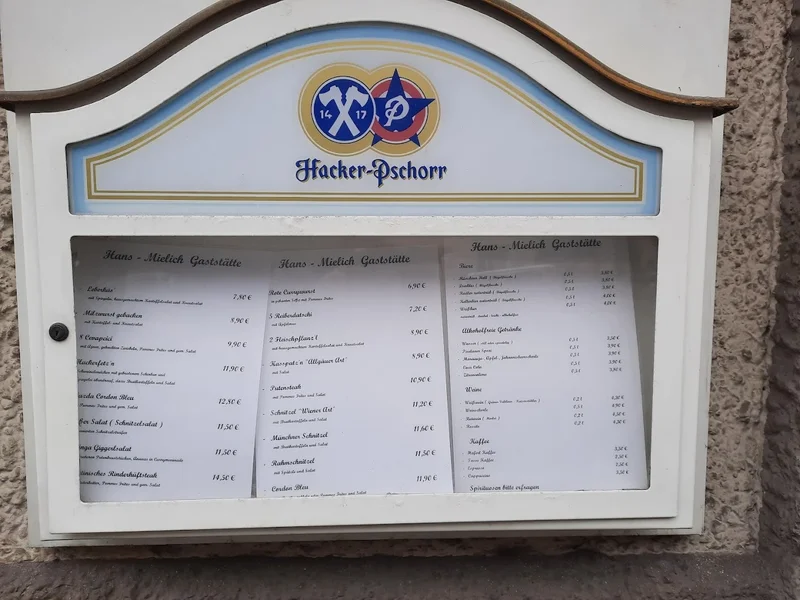 menu 2 of Gaststätte Hans Mielich