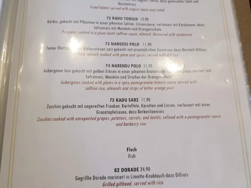 menu 0 of Restaurant Shandiz