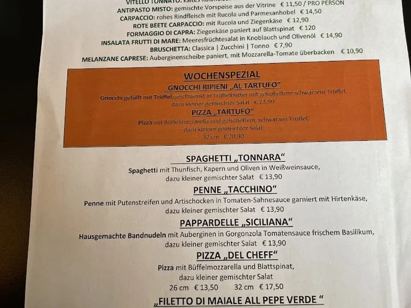 menu 0 of Italo Ristorantino