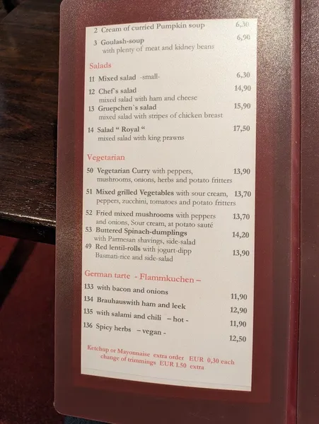 menu 0 of Restaurant Grüpchen