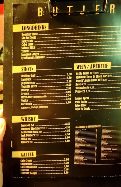 menu 1 of Butjer Smashed in Linden