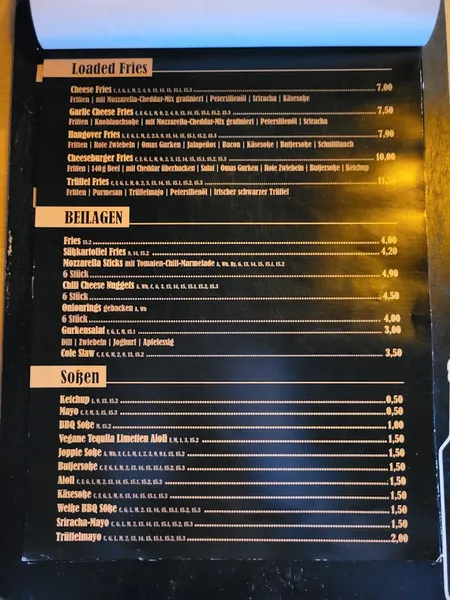 menu 2 of Butjer Smashed in Linden