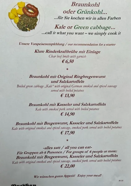 menu 0 of Broyhan Haus