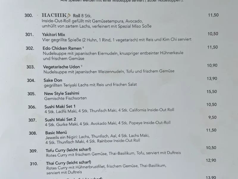 menu 1 of Hachiko Sushi Köln