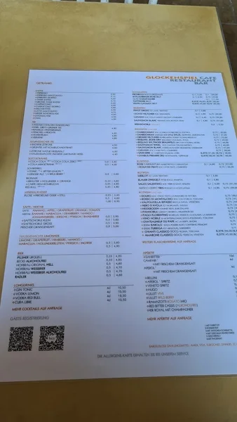menu 1 of Cafe Glockenspiel GmbH