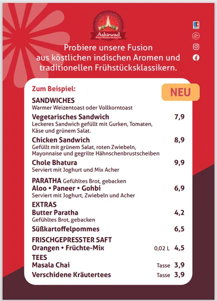 menu 0 of Ashirwad Indien Restaurant & Lieferservice