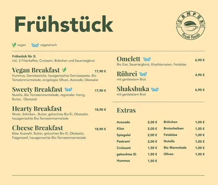 menu 1 of Campus Fresh Foods