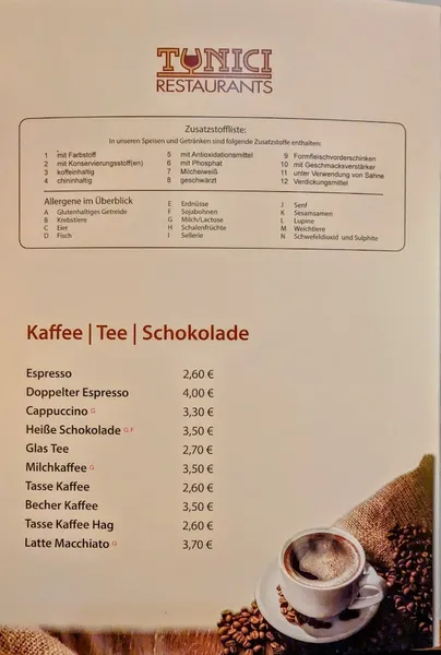 menu 1 of Tunici Restaurants Barmbek-Süd