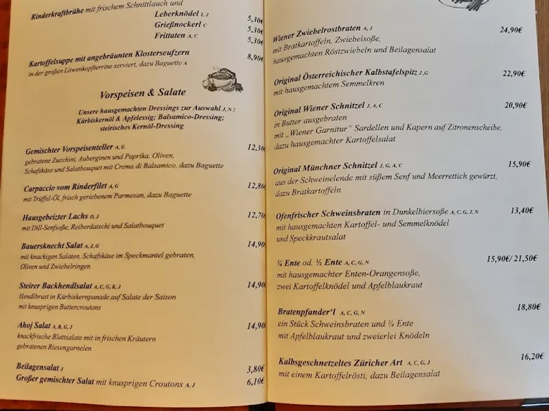 menu 1 of Gasthaus Perlacher Hof