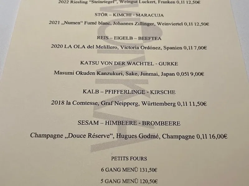 menu 0 of Wonka Restaurant & Kochwerkstatt