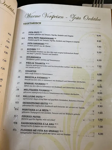 menu 0 of Xenios bei Themi