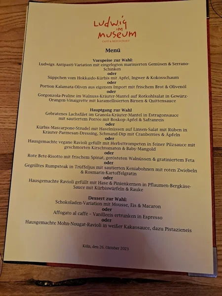 menu 0 of Ludwig im Museum Restaurant & Café