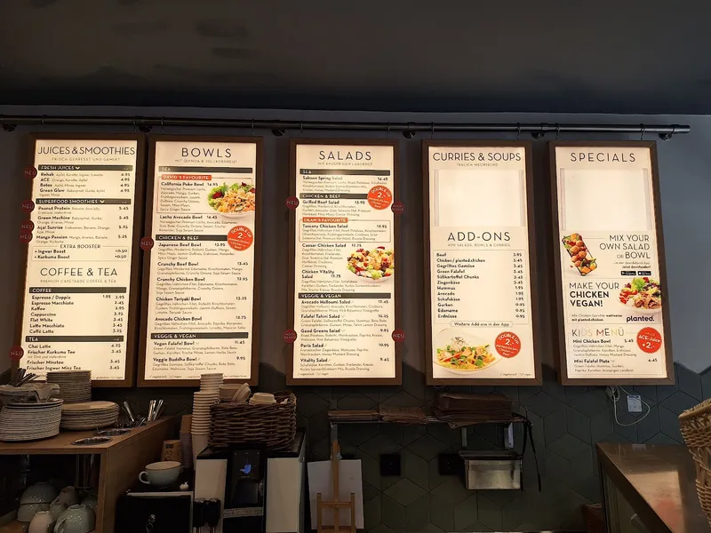 menu 0 of dean&david | Bowls, Salate, Curries & Snacks!