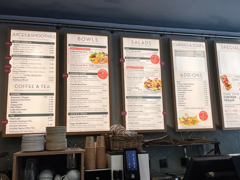 menu 1 of dean&david | Bowls, Salate, Curries & Snacks!