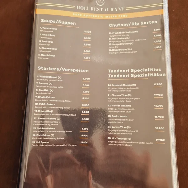 menu 2 of Holi Porz - Indian Restaurant & Cocktail Bar