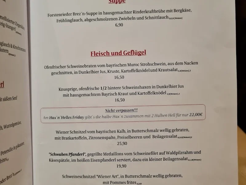 menu 1 of Alter Wirt