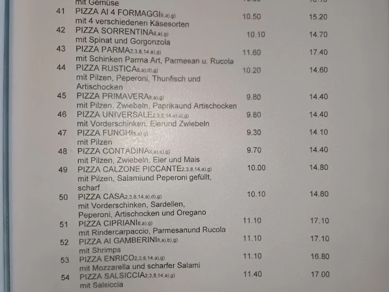 menu 0 of Gran Sasso