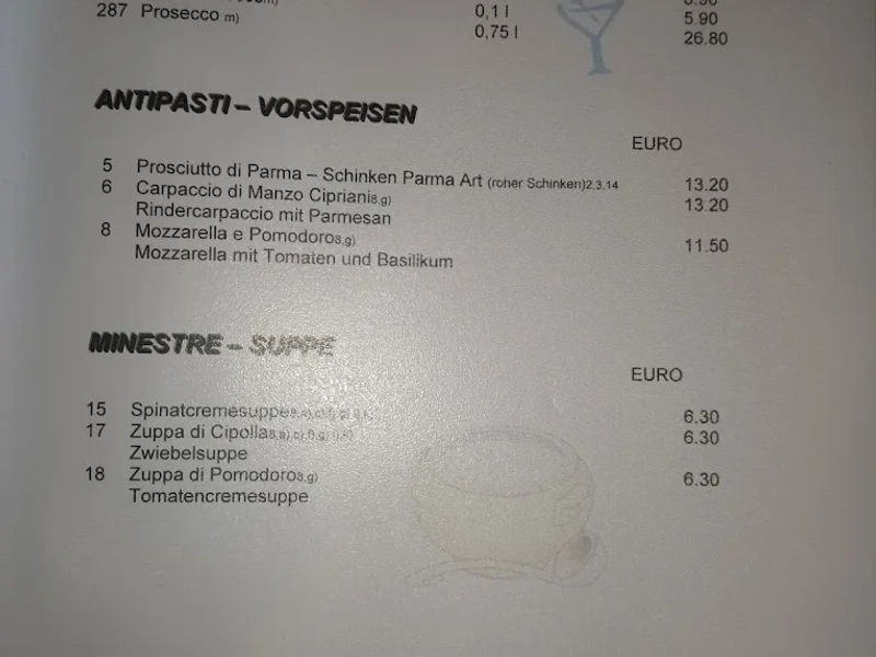 menu 1 of Gran Sasso