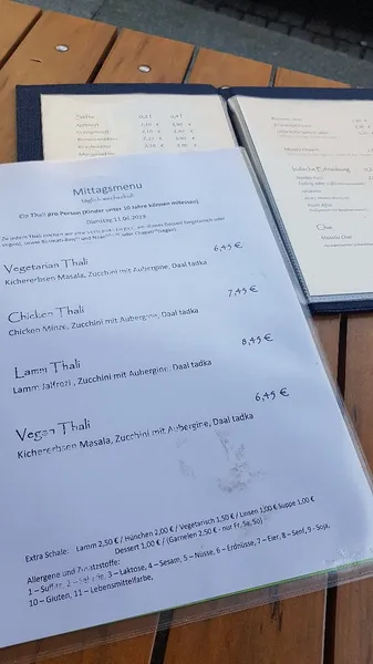 menu 2 of Little India