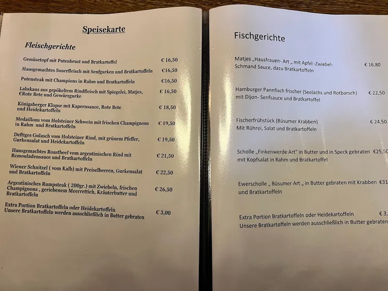 menu 2 of Restaurant Brodersen Hamburg