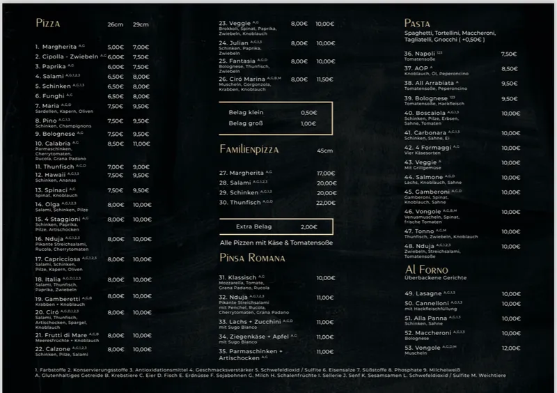 menu 2 of Pizzeria by Pino & Olga