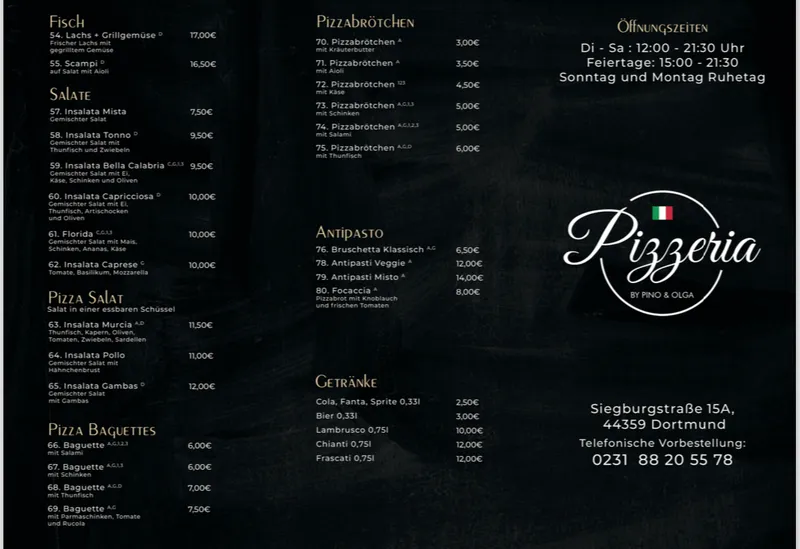 menu 0 of Pizzeria by Pino & Olga