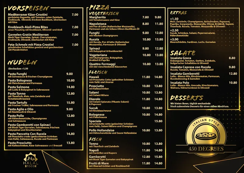 menu 0 of 450 Degrees