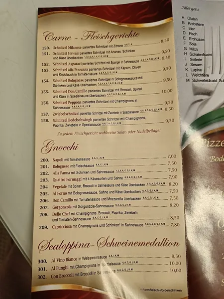 menu 2 of Don Camillo