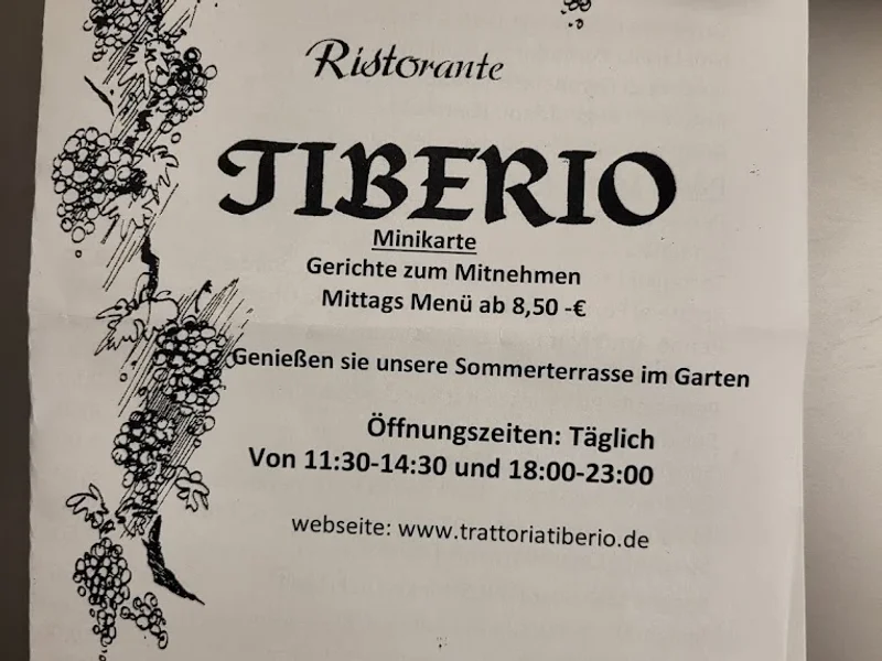 menu 1 of Trattoria Tiberio