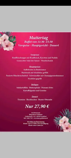 menu 2 of Restaurant Haus Goldstein