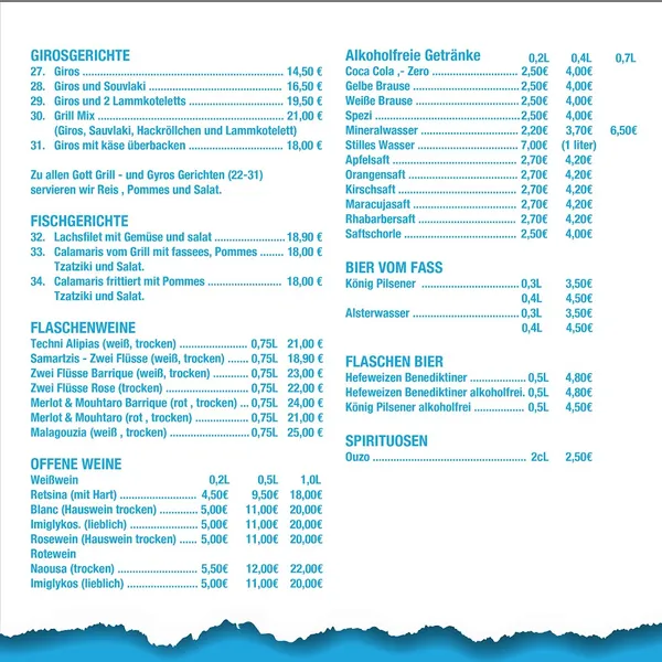 menu 0 of Taverne Ägäis