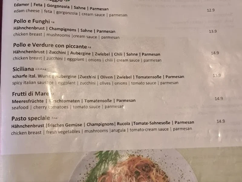menu 1 of Pasto München