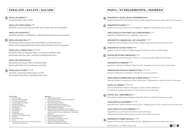 menu 0 of Ristorante VI VADI Cucina Italiana