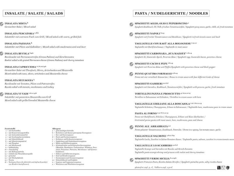 menu 0 of Ristorante VI VADI Cucina Italiana