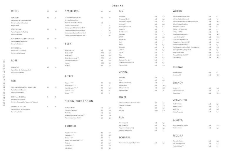 menu 0 of The Gardener's Nosh