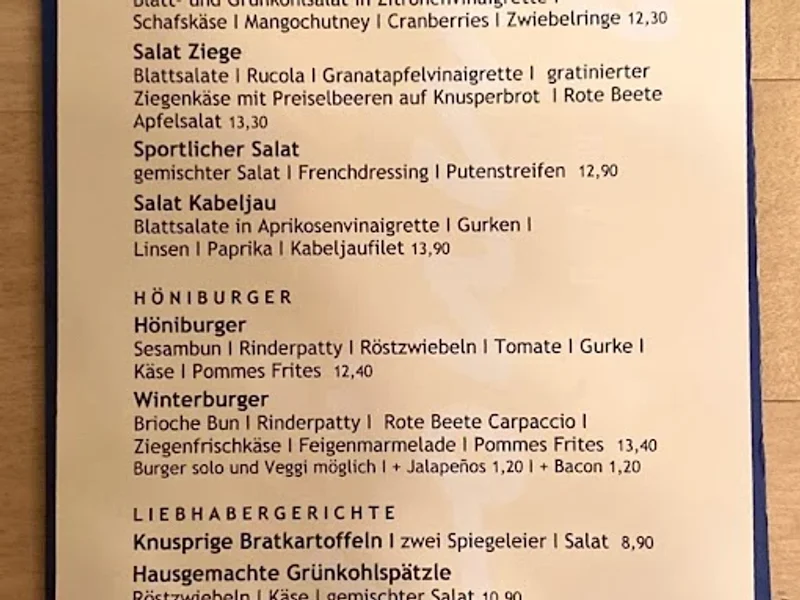 menu 2 of HÖNINGER