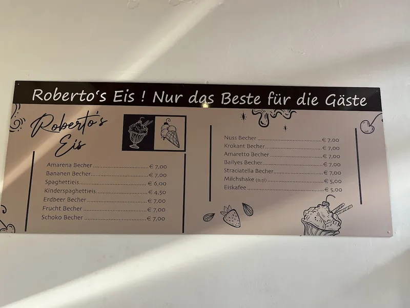 menu 1 of Robertoˋs Eis - das besondere Eiscafe für Mensch und Hund