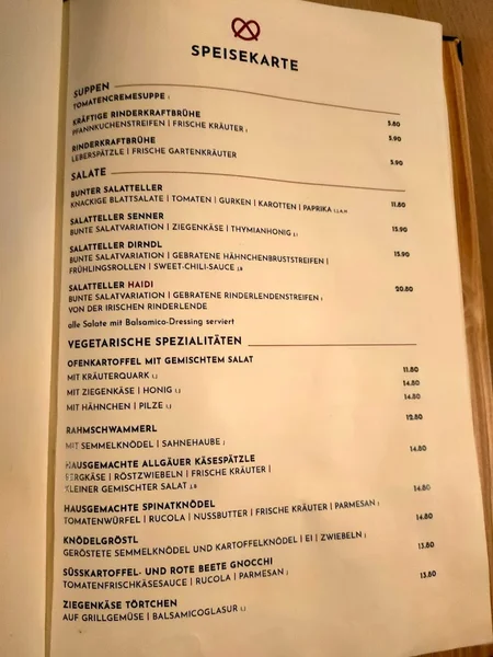 menu 1 of Haidhauser Augustiner