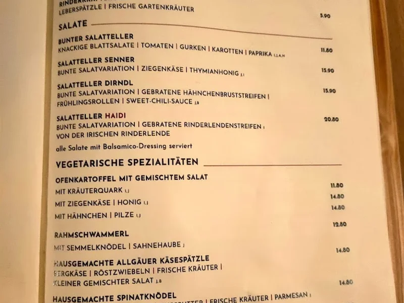 menu 1 of Haidhauser Augustiner