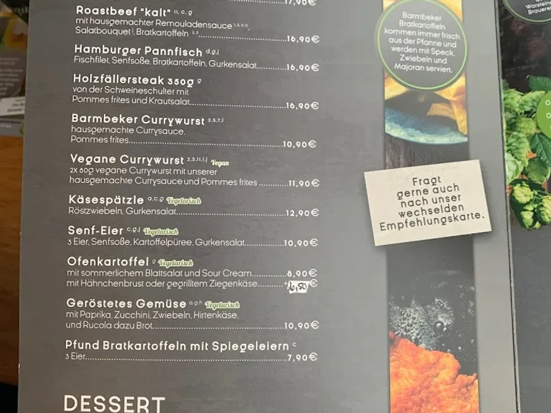 menu 2 of Q21 Gasthaus